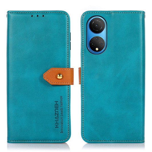 KHAZNEH for Honor X7 Shockproof Magnetic Closure Stand Cover, Dual Color Leather Flip Wallet Phone Case - Blue