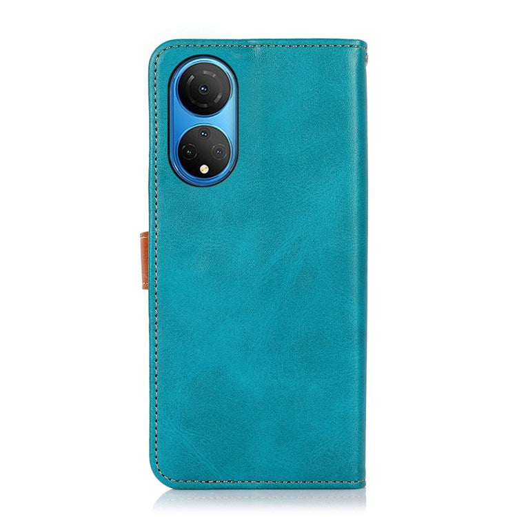 KHAZNEH for Honor X7 Shockproof Magnetic Closure Stand Cover, Dual Color Leather Flip Wallet Phone Case - Blue