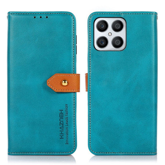 KHAZNEH for Honor X8 4G Magnetic Closure Stand Cover, Dual Color Leather Flip Wallet Phone Case - Blue
