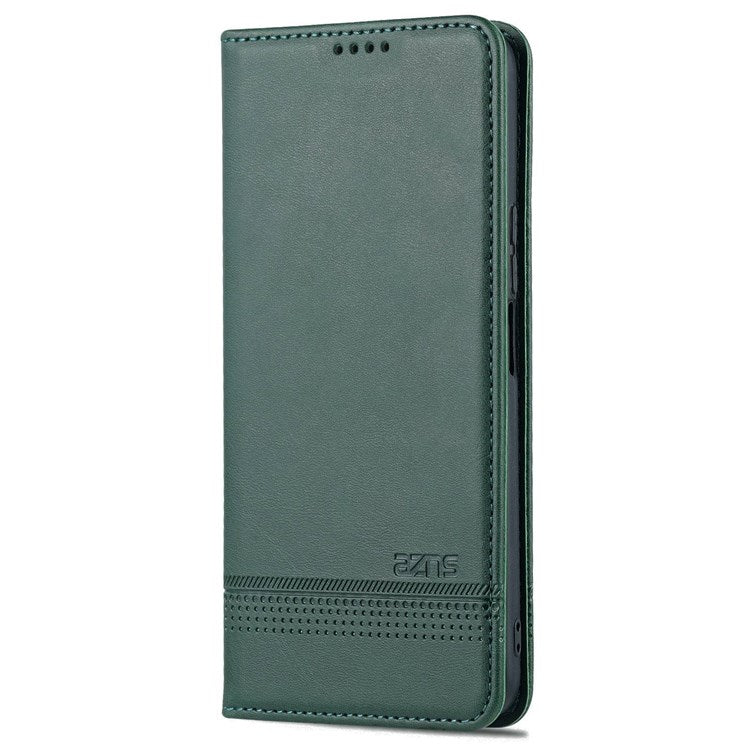 AZNS for Honor X8 4G PU Leather Flip Protective Cover Stand Magnetic Auto-absorbed TPU Shockproof Inner Case with Wallet Function - Green