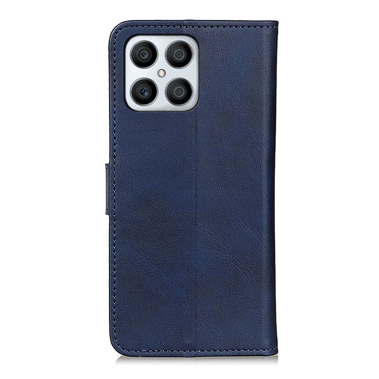 For Honor X8 4G Viewing Stand Wallet PU Leather Cover Shockproof Protective Phone Case - Blue