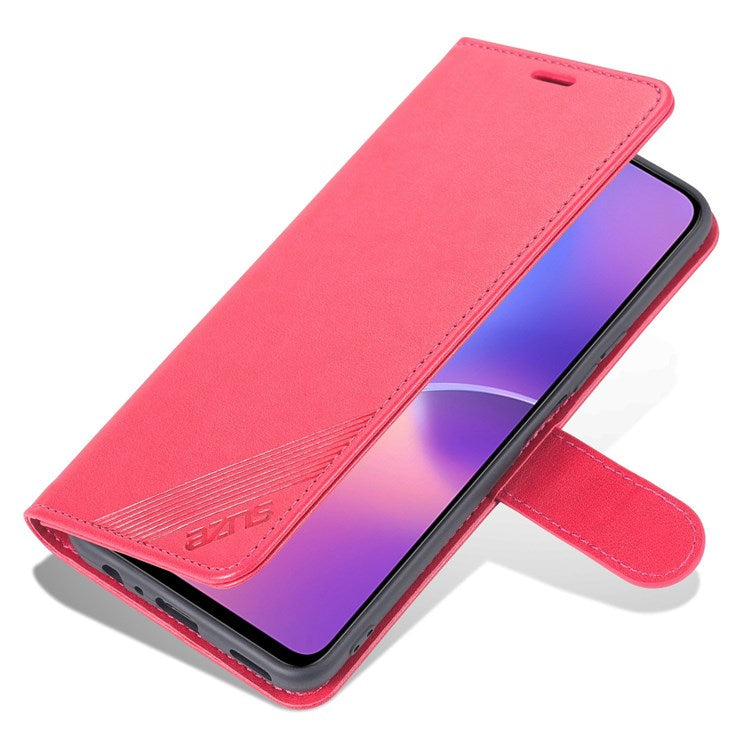 AZNS For Honor X8 4G / X30i Textured Leather Magnetic Protective Book Flip Cover Viewing Stand Wallet Magnetic Cover - Red