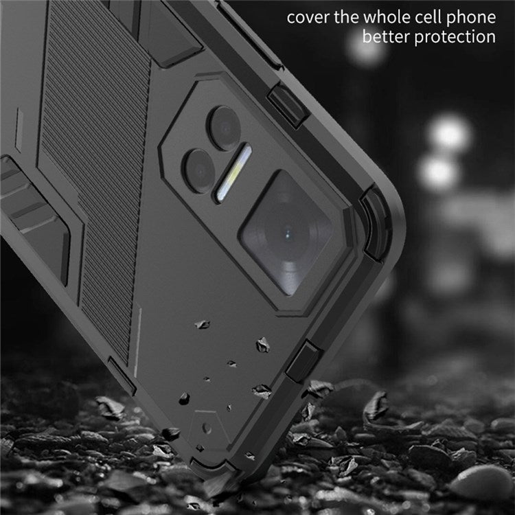 For Honor Play6T 5G Drop-proof Combo PC + TPU Case Dual Layer Cell Phone Protector with Adjustable Kickstand - Rose