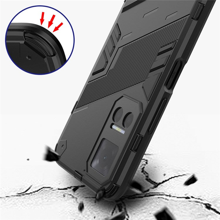 For Honor Play6T 5G Drop-proof Combo PC + TPU Case Dual Layer Cell Phone Protector with Adjustable Kickstand - Orange