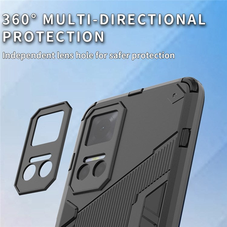 For Honor Play6T 5G Drop-proof Combo PC + TPU Case Dual Layer Cell Phone Protector with Adjustable Kickstand - Orange