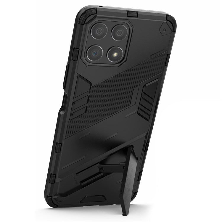 For Honor X30i Anti-fall Kickstand Function Combo PC + TPU Case Dual Layer Protective Mobile Phone Shell - Black
