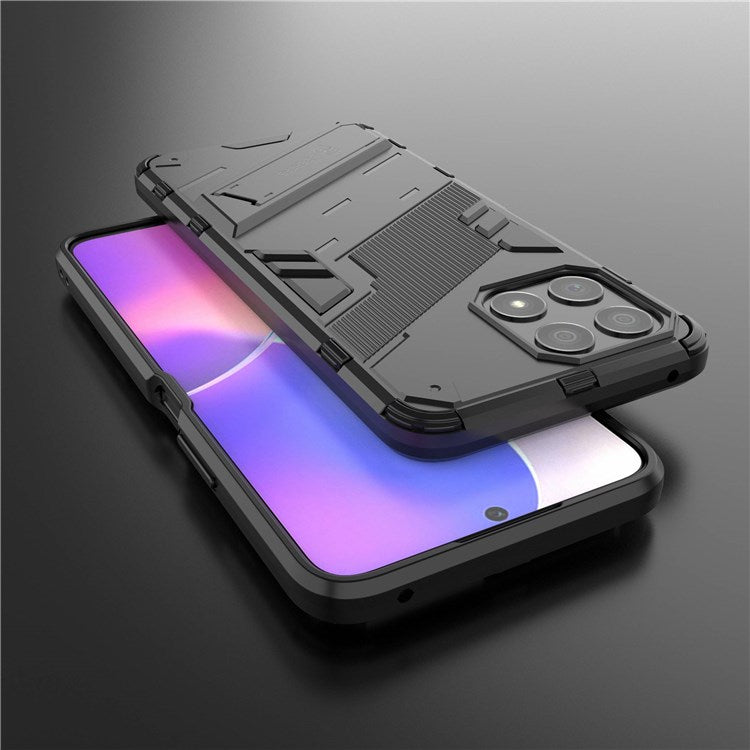 For Honor X30i Anti-fall Kickstand Function Combo PC + TPU Case Dual Layer Protective Mobile Phone Shell - Black