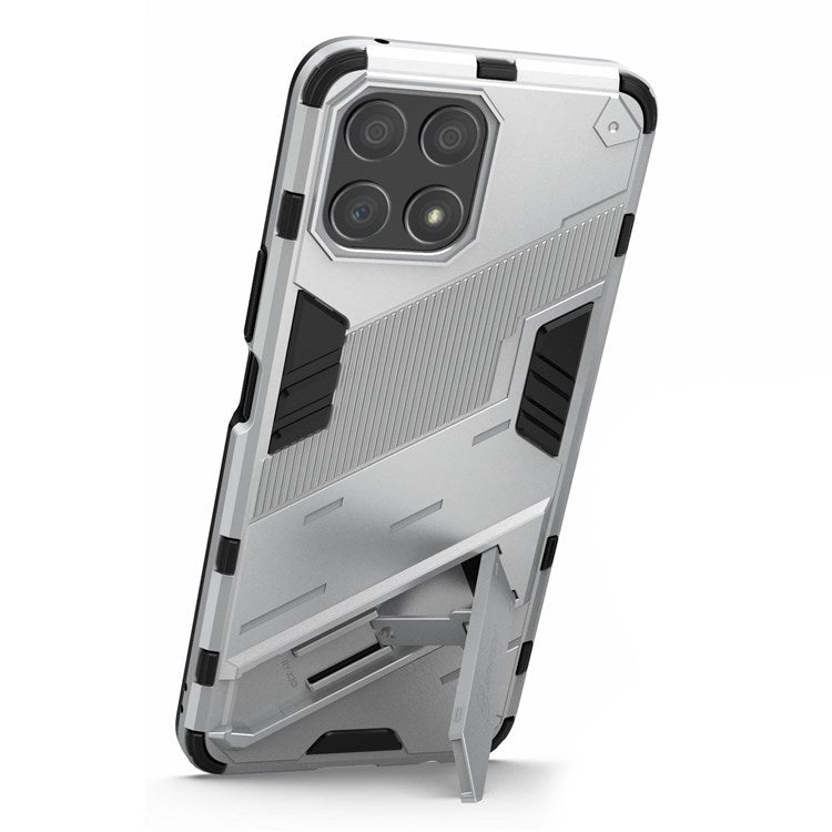 For Honor X30i Anti-fall Kickstand Function Combo PC + TPU Case Dual Layer Protective Mobile Phone Shell - White