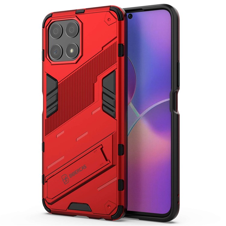 For Honor X30i Anti-fall Kickstand Function Combo PC + TPU Case Dual Layer Protective Mobile Phone Shell - Red