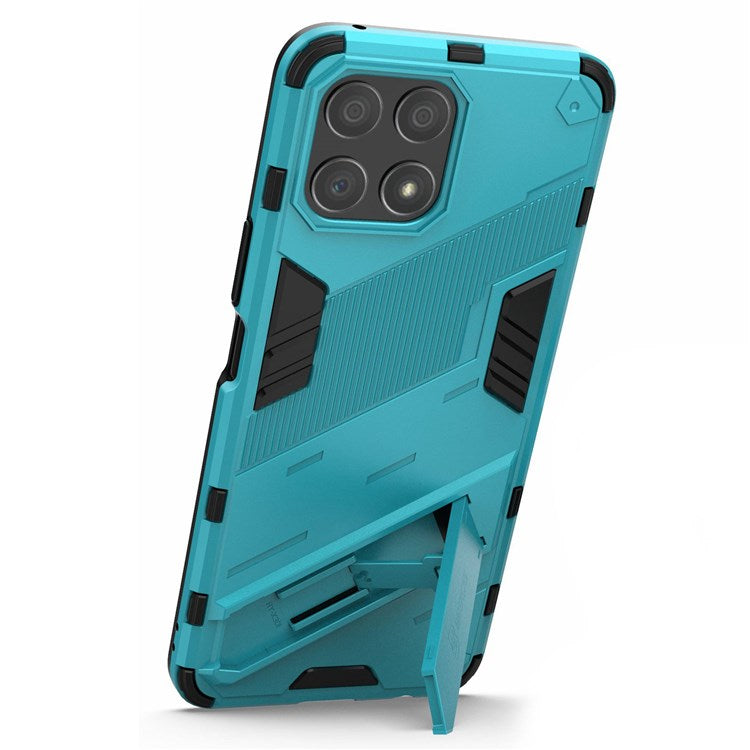 For Honor X30i Anti-fall Kickstand Function Combo PC + TPU Case Dual Layer Protective Mobile Phone Shell - Baby Blue
