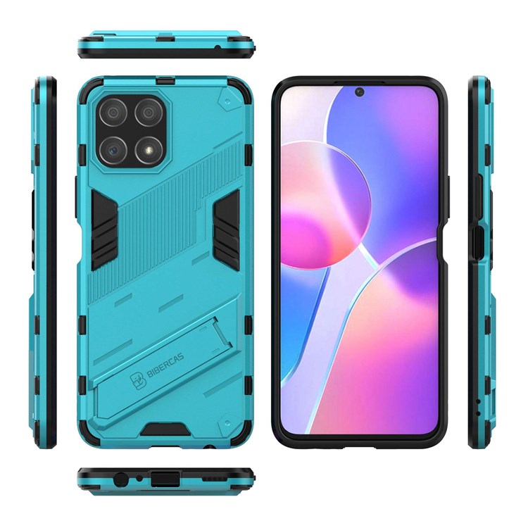 For Honor X30i Anti-fall Kickstand Function Combo PC + TPU Case Dual Layer Protective Mobile Phone Shell - Baby Blue