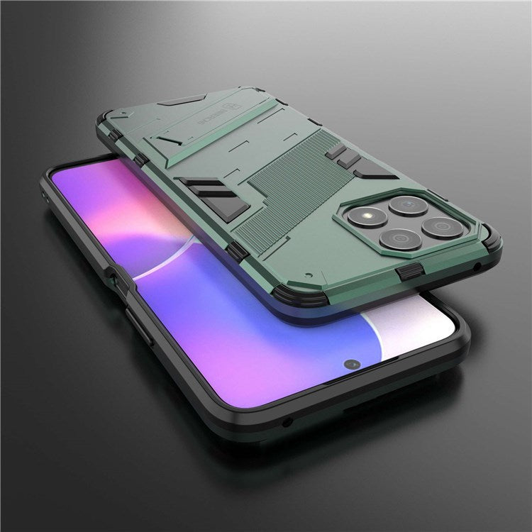 For Honor X30i Anti-fall Kickstand Function Combo PC + TPU Case Dual Layer Protective Mobile Phone Shell - Green