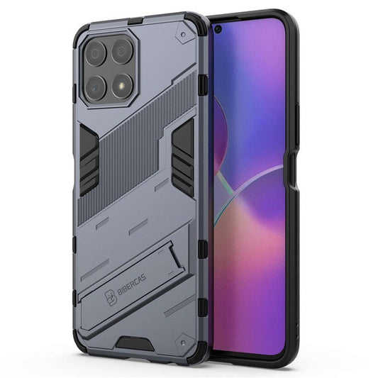 For Honor X30i Anti-fall Kickstand Function Combo PC + TPU Case Dual Layer Protective Mobile Phone Shell - Dark Blue