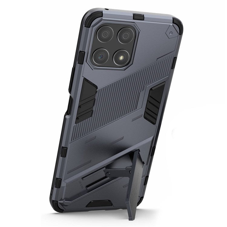 For Honor X30i Anti-fall Kickstand Function Combo PC + TPU Case Dual Layer Protective Mobile Phone Shell - Dark Blue