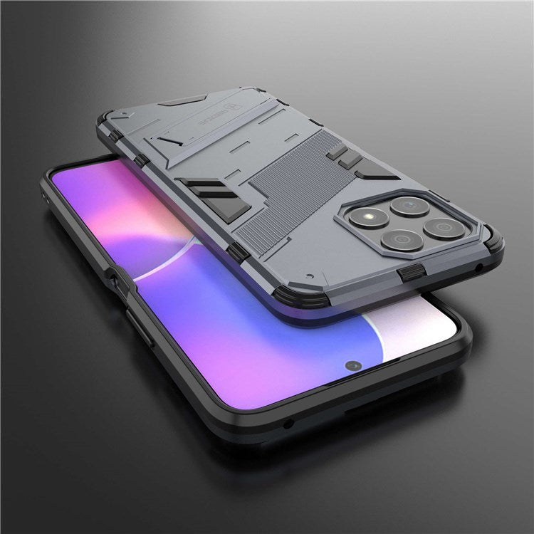For Honor X30i Anti-fall Kickstand Function Combo PC + TPU Case Dual Layer Protective Mobile Phone Shell - Dark Blue