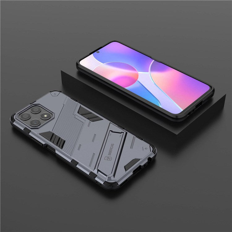 For Honor X30i Anti-fall Kickstand Function Combo PC + TPU Case Dual Layer Protective Mobile Phone Shell - Dark Blue