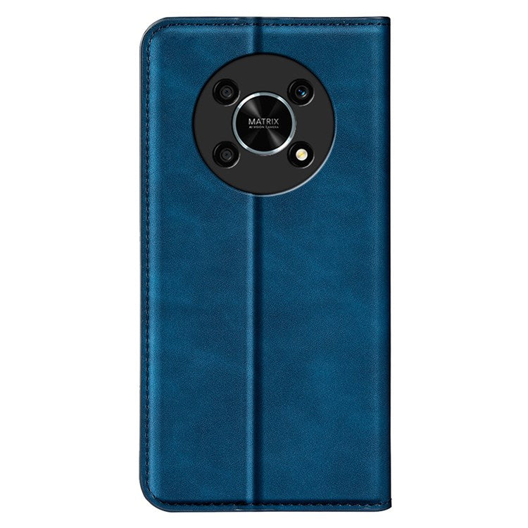 Auto-Absorbed Skin-Touch Folio Flip Leather Cover for Honor X30/Magic4 Lite 5G, 360-Degree Full Covering Phone Protective Case with Wallet Stand - Blue