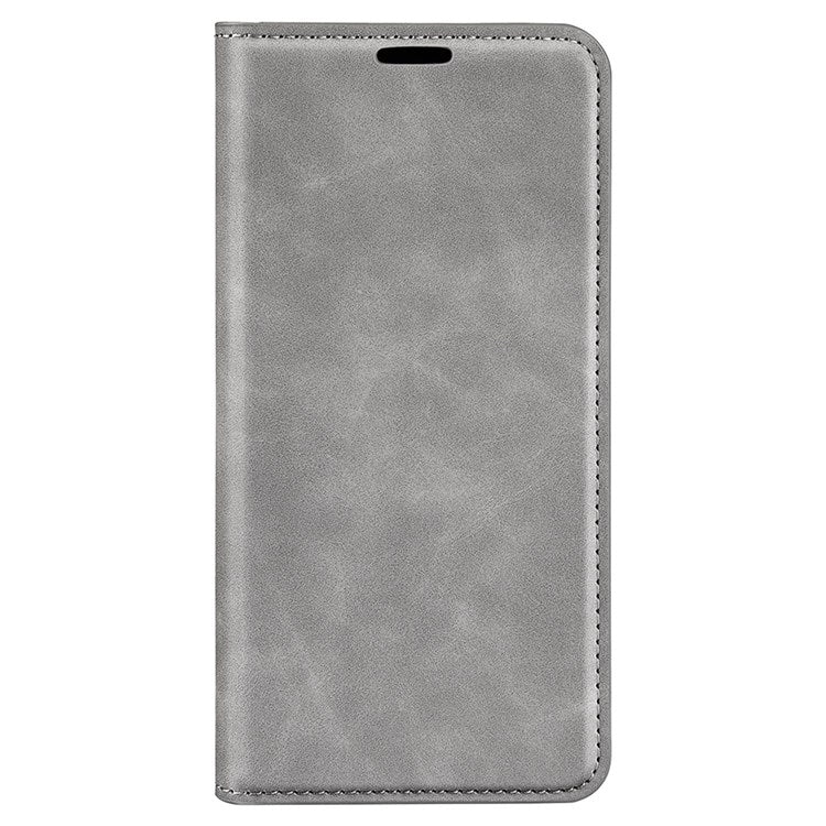 Auto-Absorbed Skin-Touch Folio Flip Leather Cover for Honor X30/Magic4 Lite 5G, 360-Degree Full Covering Phone Protective Case with Wallet Stand - Grey