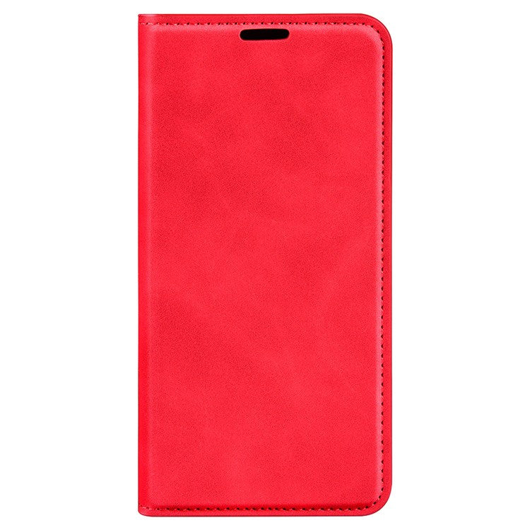 Auto-Absorbed Skin-Touch Folio Flip Leather Cover for Honor X30/Magic4 Lite 5G, 360-Degree Full Covering Phone Protective Case with Wallet Stand - Red