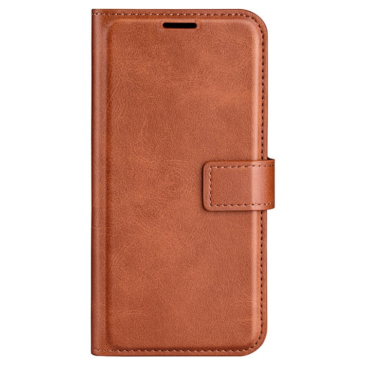 Square Magnetic Clasp Folio Flip Mobile Phone Leather Case for Honor X30/Magic4 Lite 5G, Wallet Design Stand Cover - Light Brown