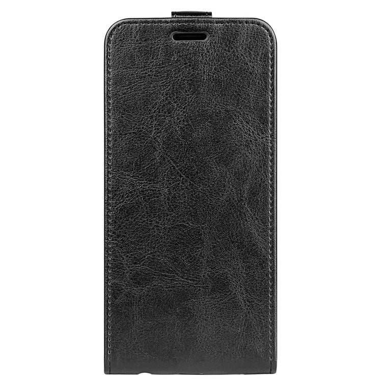 Vertical Flip Crazy Horse Texture Leather Case for Honor X30/Magic4 Lite 5G, Fingerprint-Free Phone Case with Single Card Holder - Black