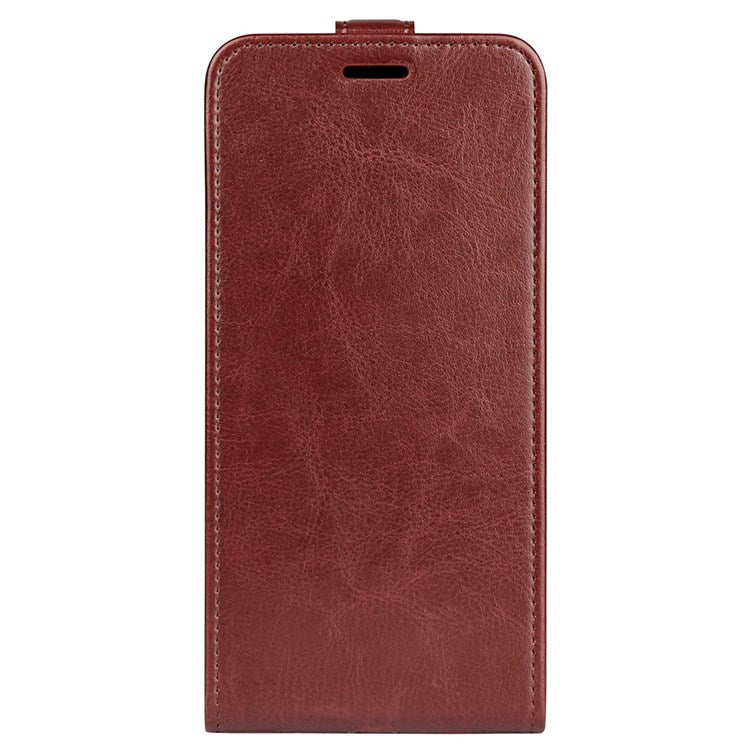 Vertical Flip Crazy Horse Texture Leather Case for Honor X30/Magic4 Lite 5G, Fingerprint-Free Phone Case with Single Card Holder - Brown
