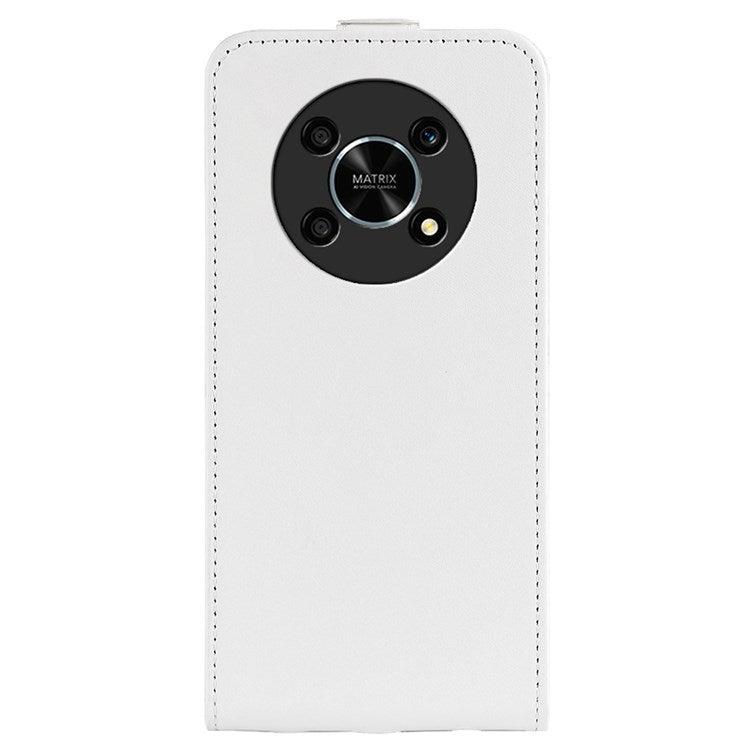 Vertical Flip Crazy Horse Texture Leather Case for Honor X30/Magic4 Lite 5G, Fingerprint-Free Phone Case with Single Card Holder - White