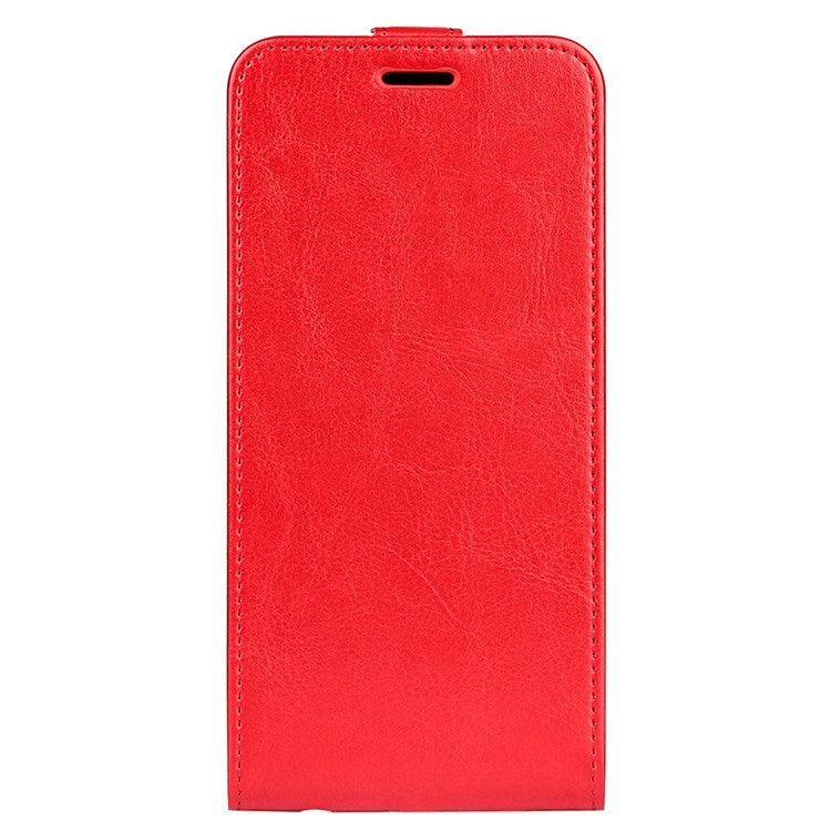 Vertical Flip Crazy Horse Texture Leather Case for Honor X30/Magic4 Lite 5G, Fingerprint-Free Phone Case with Single Card Holder - Red