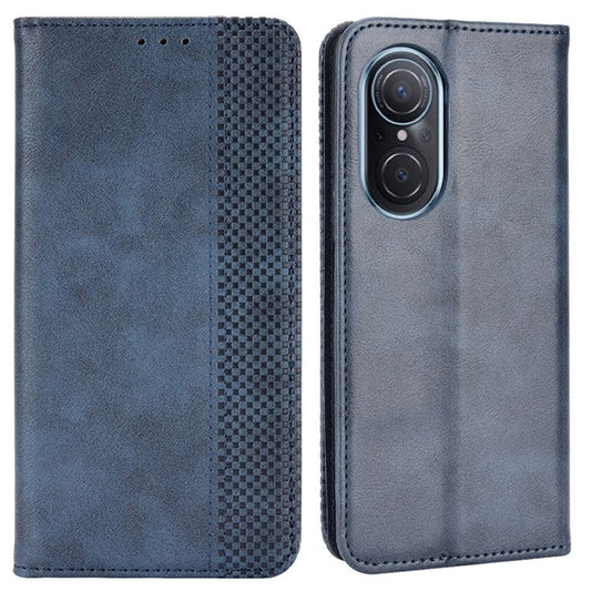 Cell Phone Cover for Honor 50 SE/Huawei nova 9 SE, All-inclusive Protection Auto-Absorbed Retro Surface Wallet Stand Leather Phone Shell - Blue