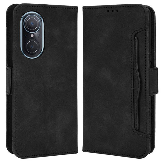 For Honor 50 SE/Huawei nova 9 SE Smartphone Bag Case Magnetic Flip Wallet Style Stand Shockproof PU Leather Phone Cover - Black