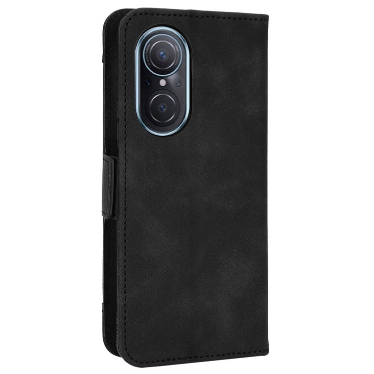 For Honor 50 SE/Huawei nova 9 SE Smartphone Bag Case Magnetic Flip Wallet Style Stand Shockproof PU Leather Phone Cover - Black