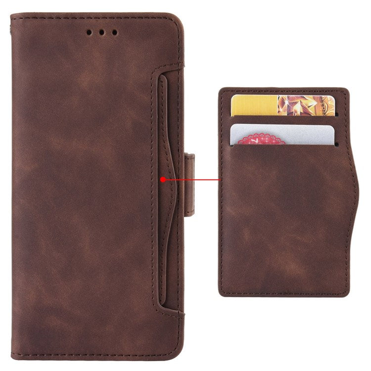 For Honor 50 SE/Huawei nova 9 SE Smartphone Bag Case Magnetic Flip Wallet Style Stand Shockproof PU Leather Phone Cover - Brown
