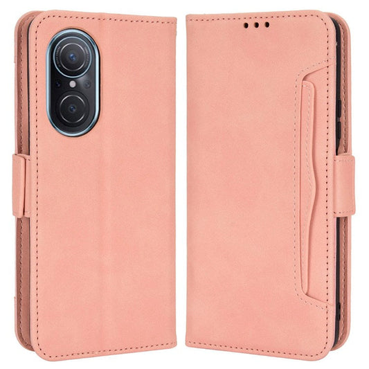 For Honor 50 SE/Huawei nova 9 SE Smartphone Bag Case Magnetic Flip Wallet Style Stand Shockproof PU Leather Phone Cover - Pink