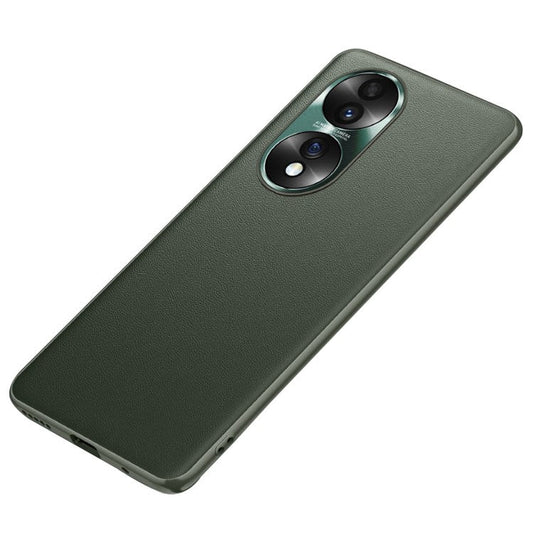 FUKELAI For Honor 70 5G Anti-drop Phone Case PU Leather + TPU + PC Hybrid Shell with Metal Lens Cover - Green