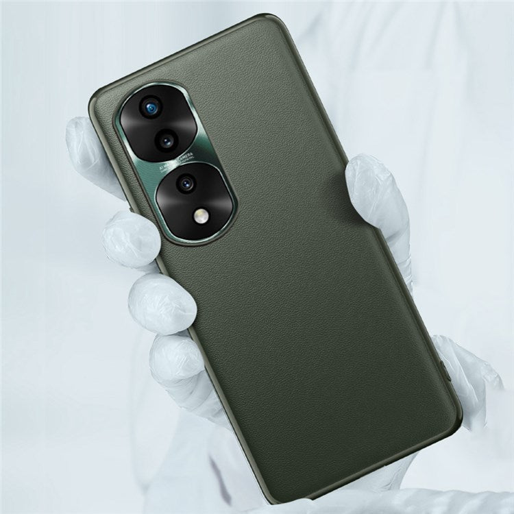 FUKELAI For Honor 70 5G Anti-drop Phone Case PU Leather + TPU + PC Hybrid Shell with Metal Lens Cover - Green