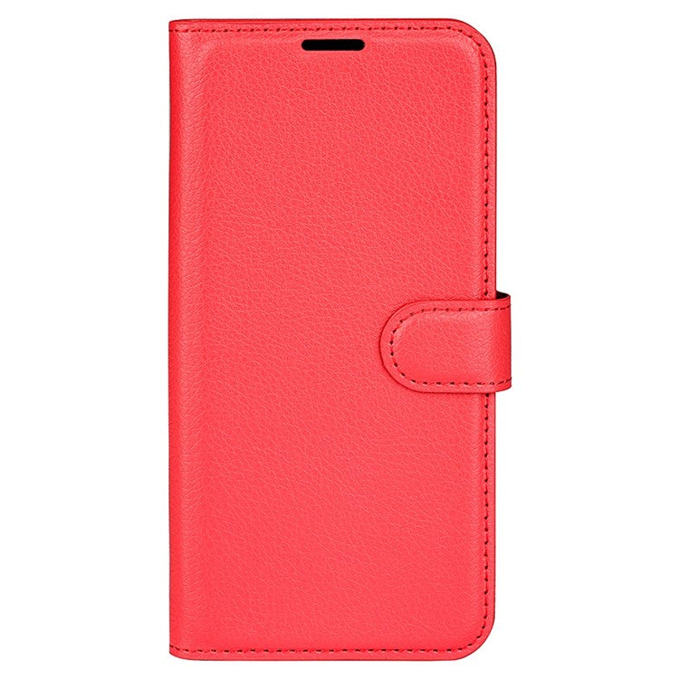 For Honor X30/Magic 4 Lite 5G Litchi Texture Phone Case Foldable Stand PU Leather Wallet Soft Shell Mobile Phone Cover - Red