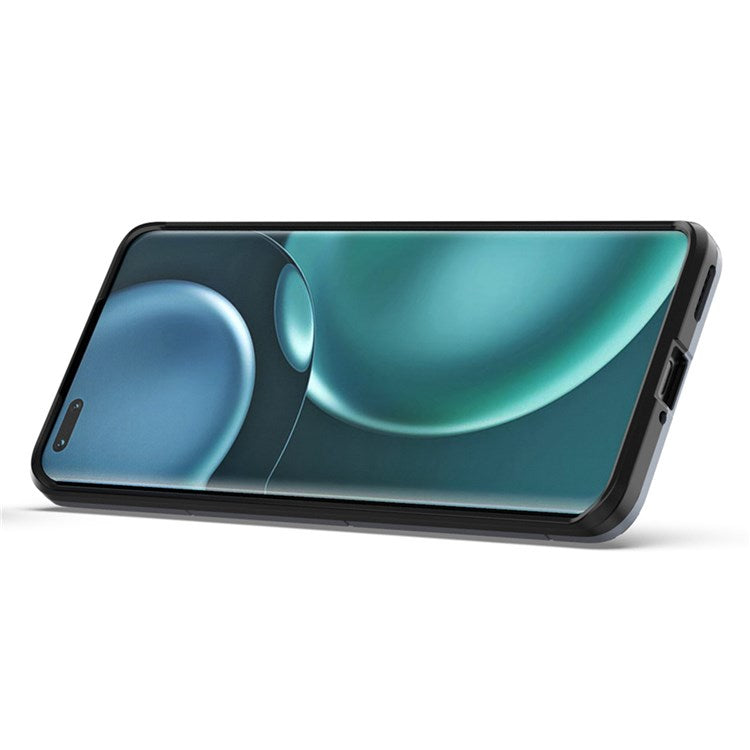 For Honor Magic4 Pro Wear-resistant TPU+PC Phone Case Military Grade Armor Ring Holder Kickstand Back Shell - Blue