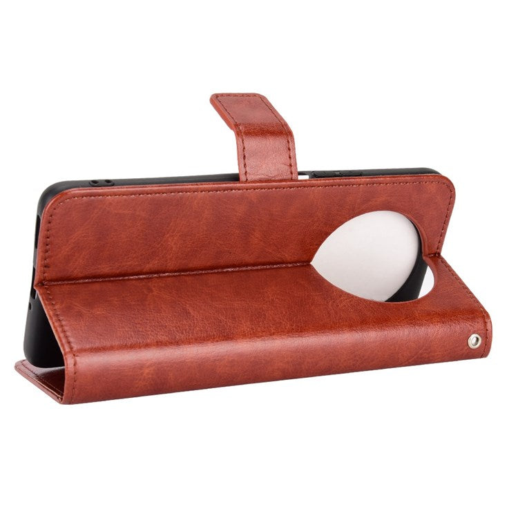 For Honor X9 4G/5G/Magic4 Lite 4G/5G/X30 5G PU Leather Magnetic Case Crazy Horse Texture Inner TPU Anti-Scratch Stand Wallet Cover with Strap - Brown