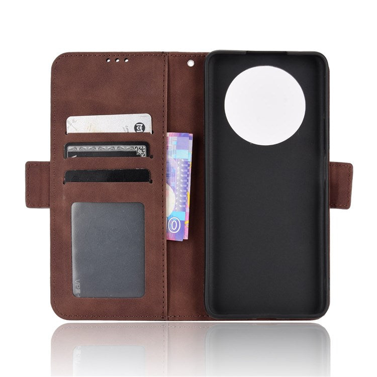 For Honor X9 4G/5G/Magic4 Lite 4G/5G/X30 5G PU Leather Flip Stand Case Magnetic Closure Multi-Card Slot Holder Wallet Cover - Brown