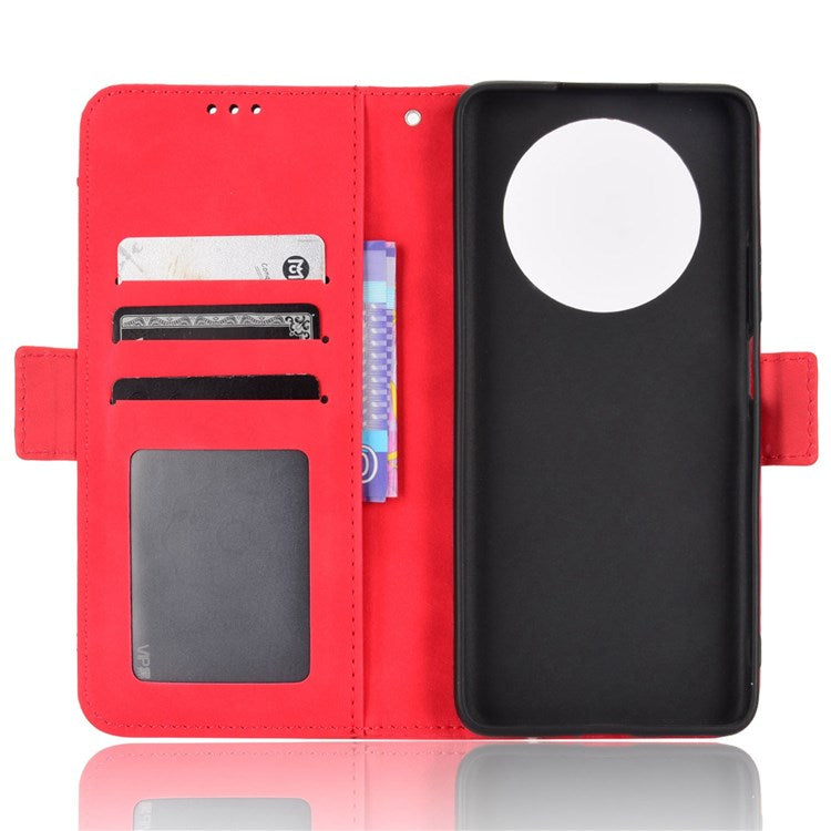 For Honor X9 4G/5G/Magic4 Lite 4G/5G/X30 5G PU Leather Flip Stand Case Magnetic Closure Multi-Card Slot Holder Wallet Cover - Red