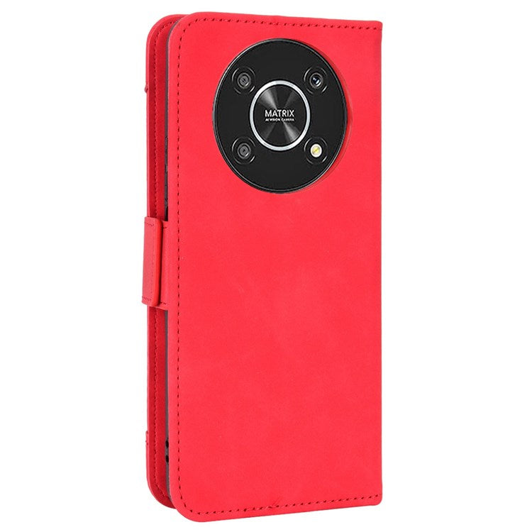 For Honor X9 4G/5G/Magic4 Lite 4G/5G/X30 5G PU Leather Flip Stand Case Magnetic Closure Multi-Card Slot Holder Wallet Cover - Red