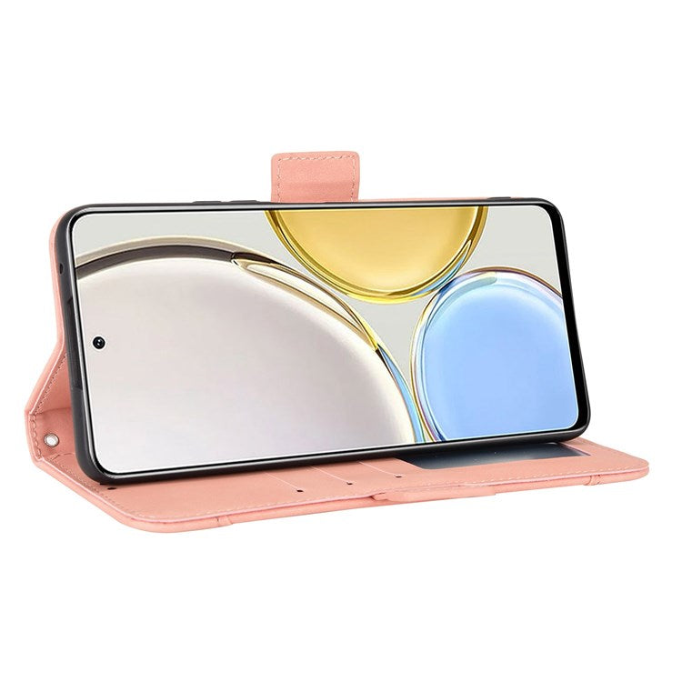 For Honor X9 4G/5G/Magic4 Lite 4G/5G/X30 5G PU Leather Flip Stand Case Magnetic Closure Multi-Card Slot Holder Wallet Cover - Pink
