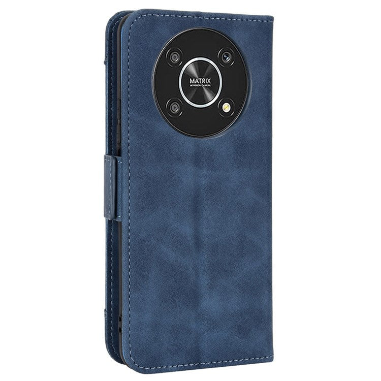 For Honor X9 4G/5G/Magic4 Lite 4G/5G/X30 5G PU Leather Flip Stand Case Magnetic Closure Multi-Card Slot Holder Wallet Cover - Blue
