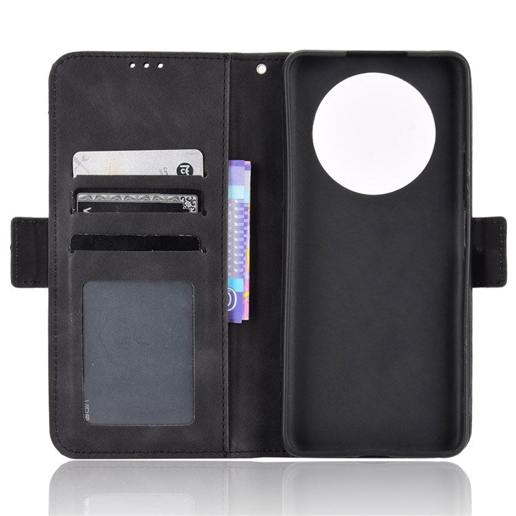 For Honor X9 4G/5G/Magic4 Lite 4G/5G/X30 5G PU Leather Flip Stand Case Magnetic Closure Multi-Card Slot Holder Wallet Cover - Black