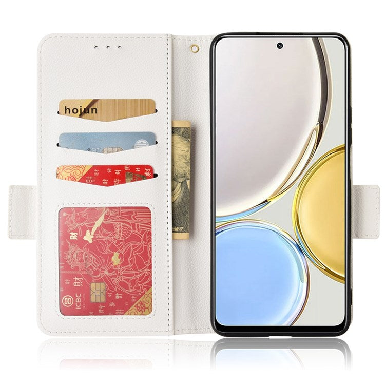 For Honor Magic4 Lite 4G/5G/X9 4G/5G/X30 5G Stand Wallet Style Flip Magnetic Litchi Texture Case Leather Phone Protector - White