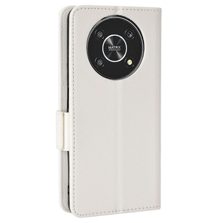 For Honor Magic4 Lite 4G/5G/X9 4G/5G/X30 5G Stand Wallet Style Flip Magnetic Litchi Texture Case Leather Phone Protector - White