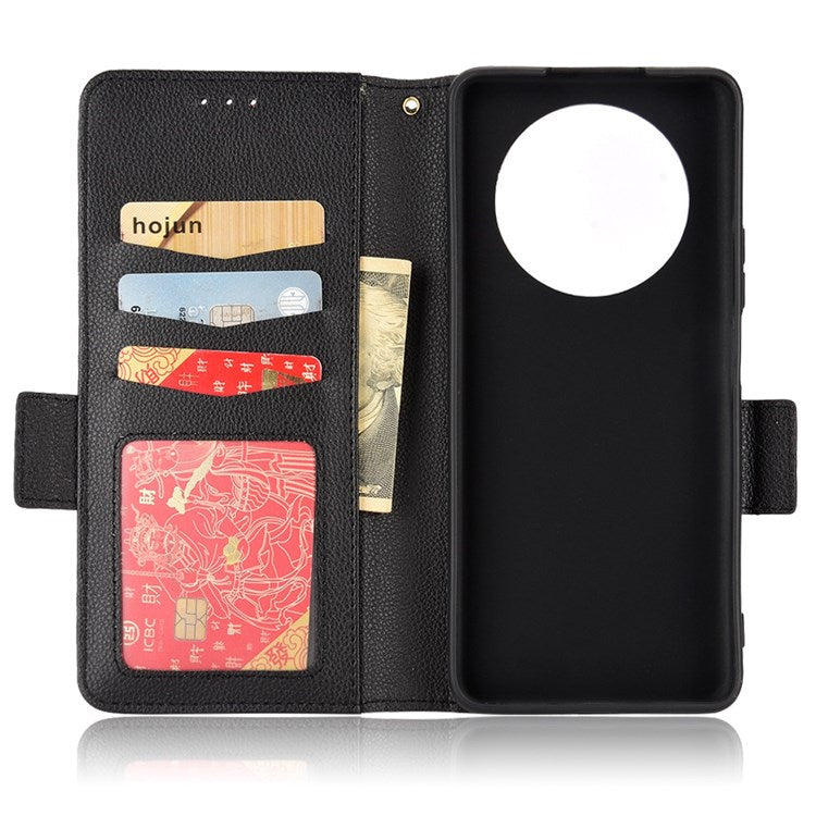 For Honor Magic4 Lite 4G/5G/X9 4G/5G/X30 5G Stand Wallet Style Flip Magnetic Litchi Texture Case Leather Phone Protector - Black