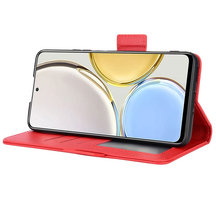 For Honor Magic4 Lite 4G/5G/X9 4G/5G/X30 5G Stand Wallet Style Flip Magnetic Litchi Texture Case Leather Phone Protector - Red