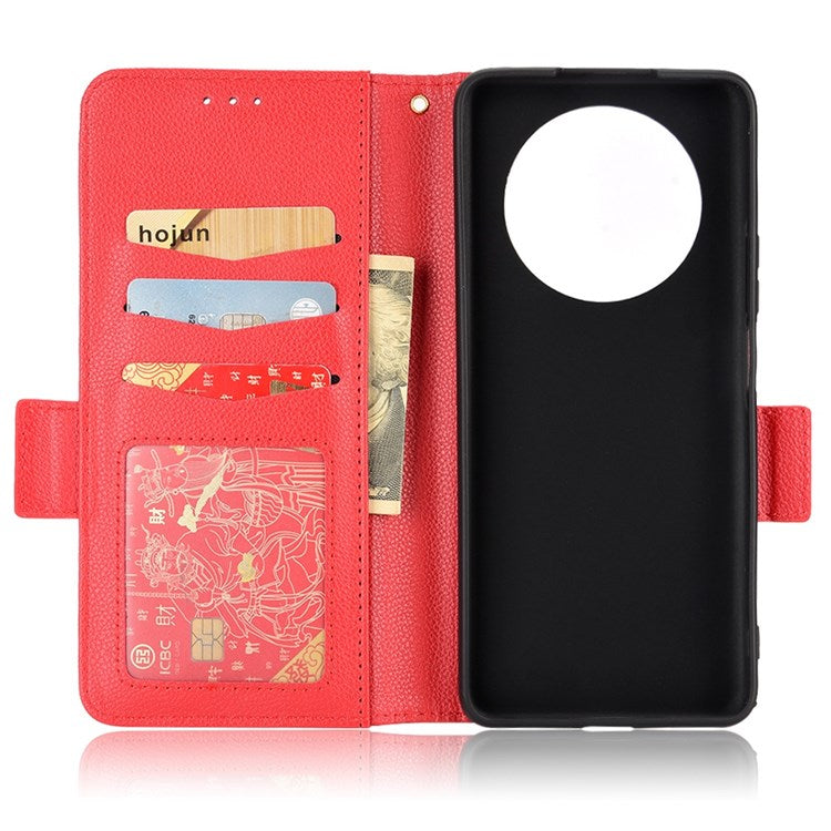 For Honor Magic4 Lite 4G/5G/X9 4G/5G/X30 5G Stand Wallet Style Flip Magnetic Litchi Texture Case Leather Phone Protector - Red
