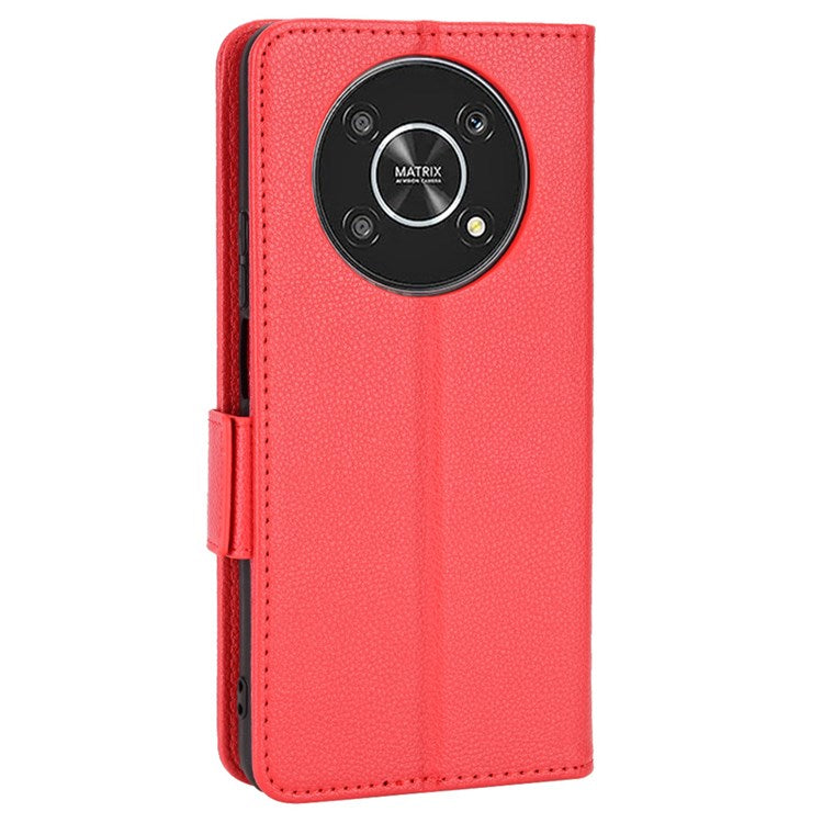 For Honor Magic4 Lite 4G/5G/X9 4G/5G/X30 5G Stand Wallet Style Flip Magnetic Litchi Texture Case Leather Phone Protector - Red
